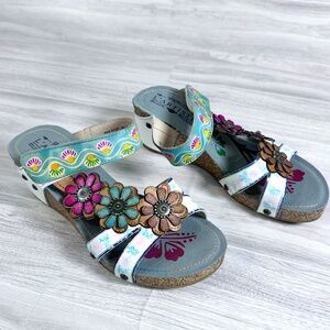 L'Artiste Women's Delight Slide Sandals Hook & Loop Straps for Women size 37/6.5